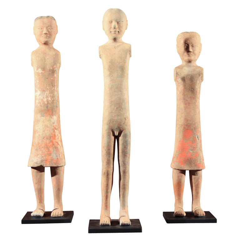 Chinese Han Dynasty Earthenware Burial Statues