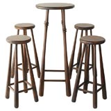 WONDERFUL AND FOLKY BASEBALL BAT BAR STOOLS AND TABLE