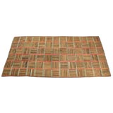 19THC AMERICAN HAND HOOKED LOG CABIN RUG
