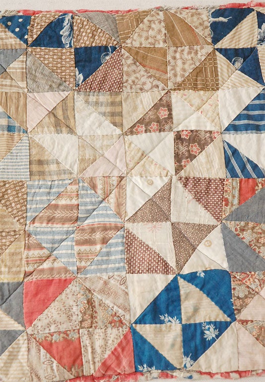 19th Century 19TH C. DOLL QUILT ON A PROFESSIONAL MOUNT