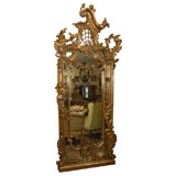 Antique 19th C. Italian Wood Carved Dragon Mirror