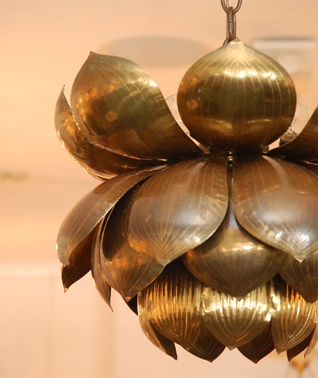 Brass Lotus Chandelier at 1stDibs
