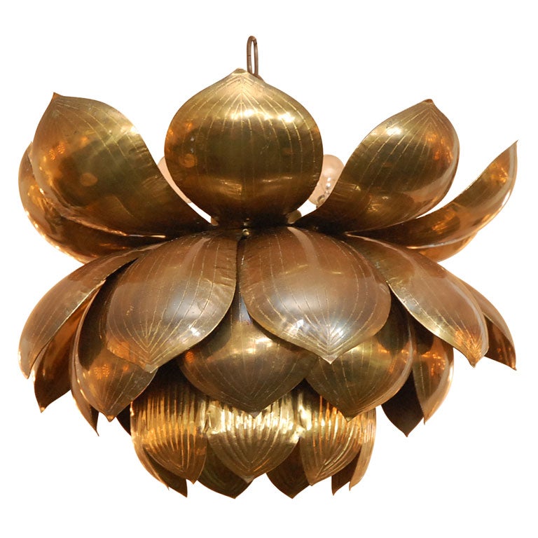 Brass Lotus Chandelier at 1stDibs