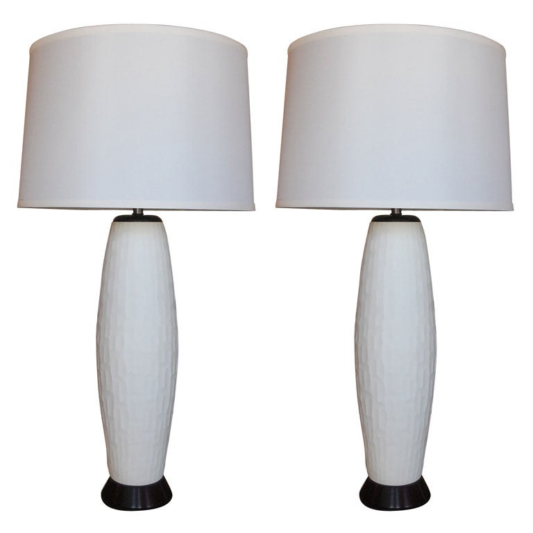 Pair of Italian Glass Table Lamps