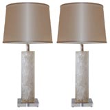 Pair of Swirled Resin Table Lamps