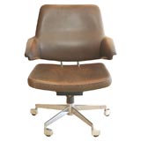 Brown Leather Swivel Desk Chair