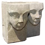 Pair of stone faces