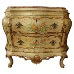 18th c. Italian Painted Bombe Commode 11
