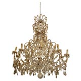 18th Century Gilt Iron and Crystal Chandelier