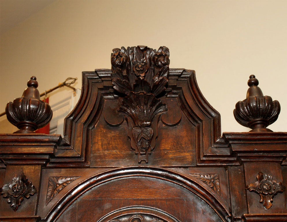 18TH CENTURY SPANISH DOUBLE BONNET SECRETARY BOOKCASE