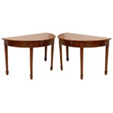 Pair of 19th Century Mahogany Demilune Tables