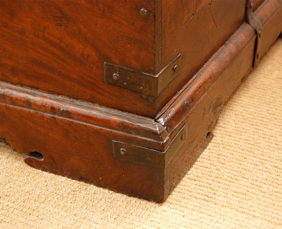 19th Century Anglo-Indian Teak Tea Chest or Trunk 4