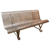 Mid-Century French Burnished Steel Park Bench
