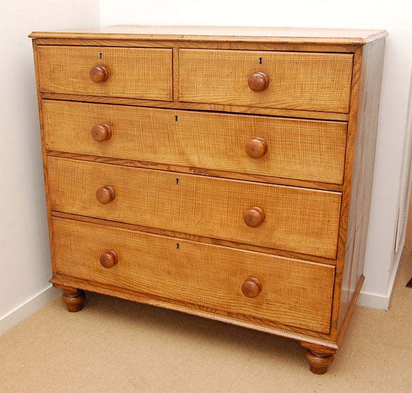 Early 19th Century Fiddleback Ash Chest 1