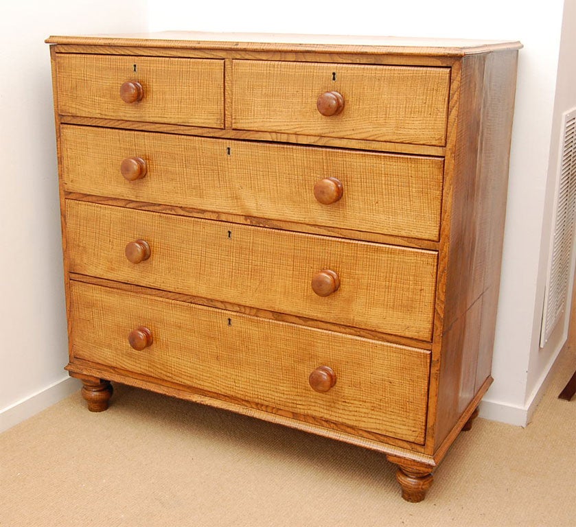 Early 19th Century Fiddleback Ash Chest 7