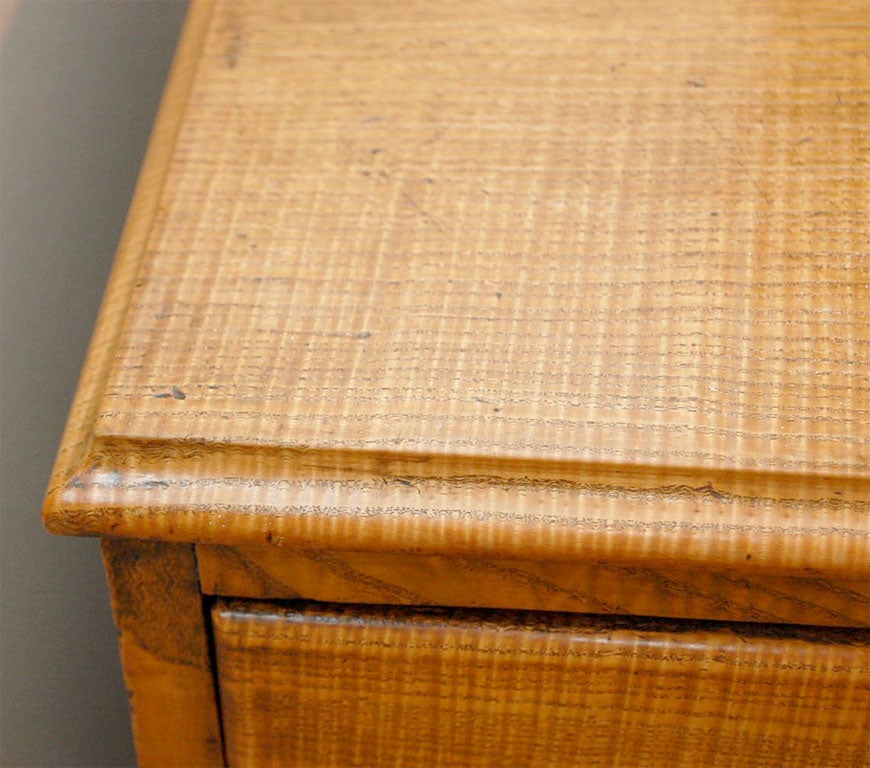 English Early 19th Century Fiddleback Ash Chest