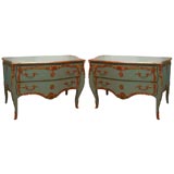 Turquoise Painted Louis XV-style Commode