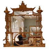 Vintage Exceptional Over-Mantel Mirror in the Chinoiserie Taste