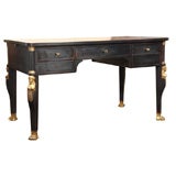 19th Century French Ebonized Desk with Bronze Details