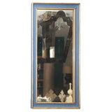 Pair of Blue Linen 
Gold French Mirrors