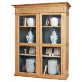 Large Wooden Biblioteque with Glass Doors