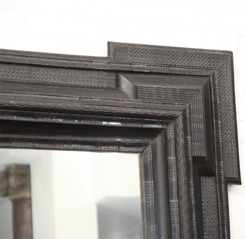 Belgian Antique Ebonized Flemish Mirror