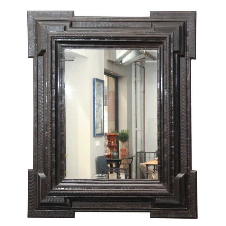 Antique Ebonized Flemish Mirror