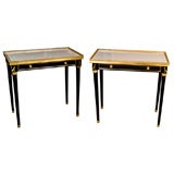 Pair of Stamped Jansen Ebonized Side Tables