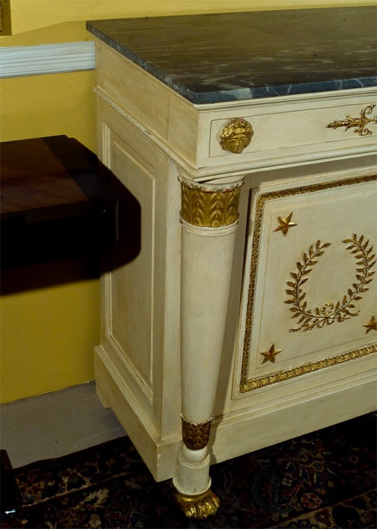 Wood Early 19th Century Swedish Giltwood Commode with Marble Top
