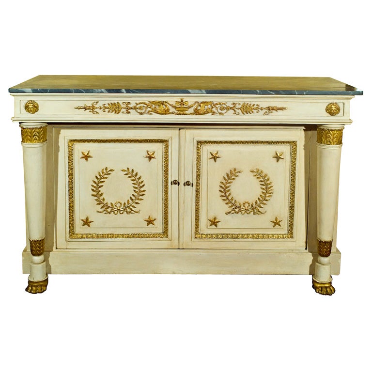 Early 19th Century Swedish Giltwood Commode with Marble Top