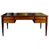 Jansen Stamped Leather Top Mahogany Desk