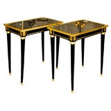 Vintage Pair of Stamped Jansen Ebonized Stands