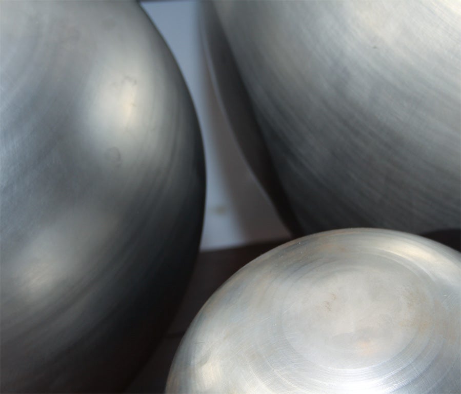 Set of Spun Steel Spheres In Excellent Condition In Seattle, WA