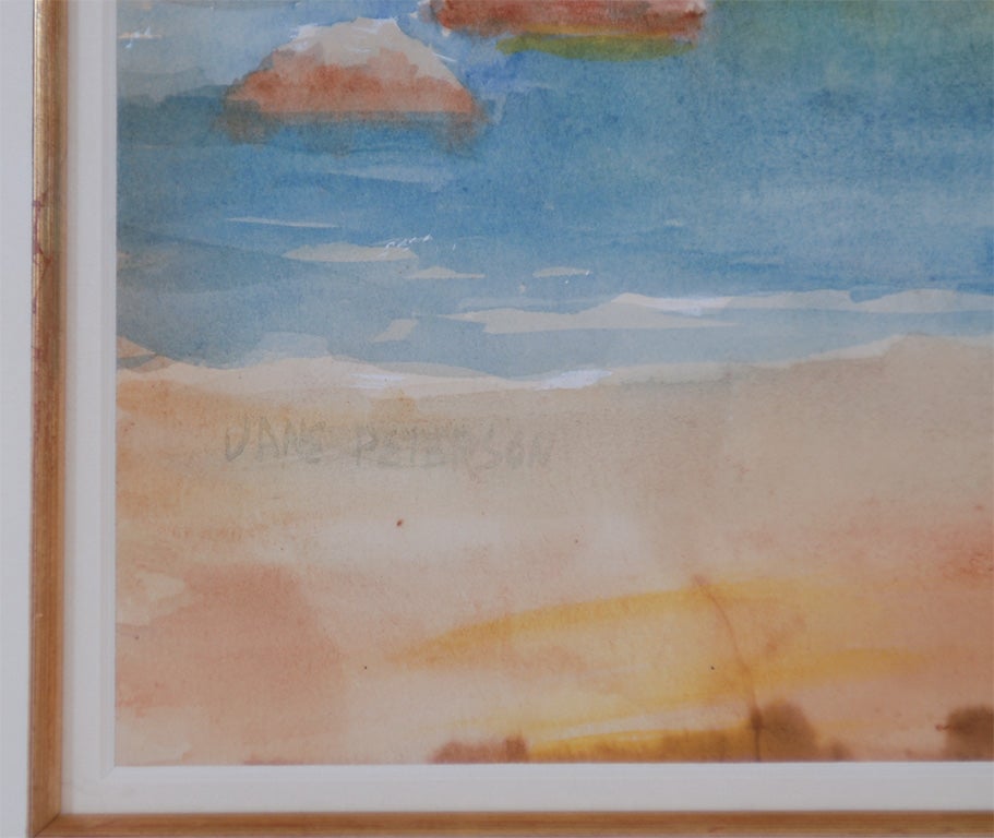 American Early Coastal Watercolor by Jane Peterson For Sale