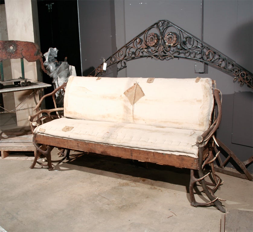 French antler settee