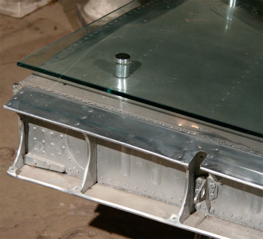 Metal Airplane rudder coffee table For Sale