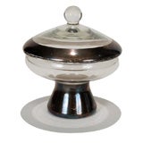 Mid-Century glass with silver leaf Compote