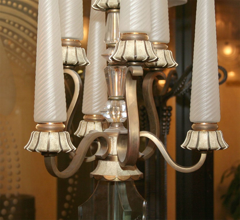 Glass Sevres Floor Lamp For Sale
