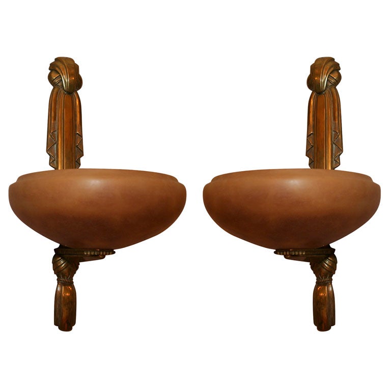 Pair of Wall Sconces by Sue et Mare For Sale
