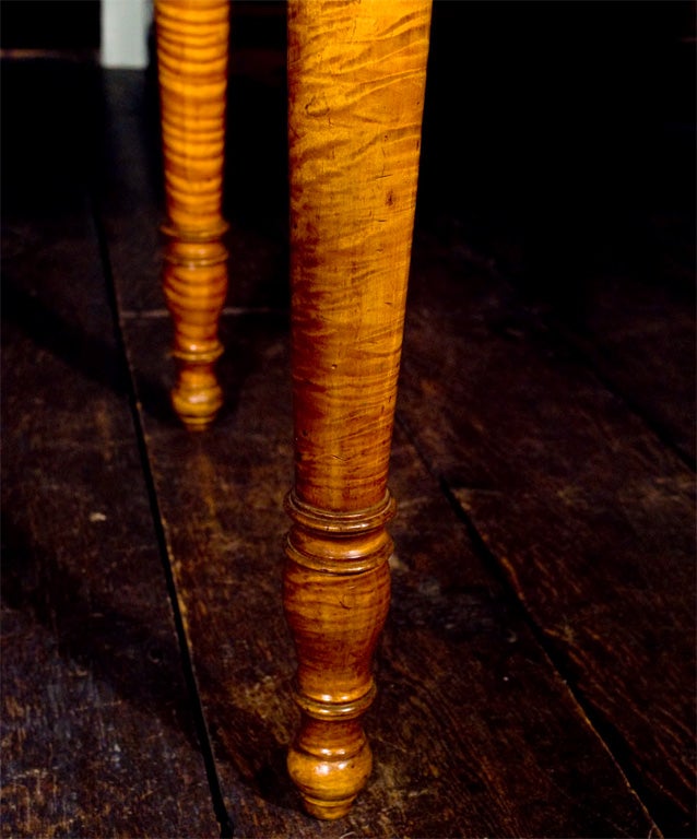 19th Century New England Sheraton Tiger Maple 'Stand'