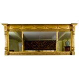 Antique New York Federal Gilt Wood Overmantle Mirror