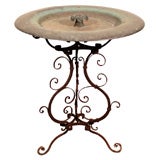 Vintage Copper and Wrought Iron Bird Bath, 20th Century