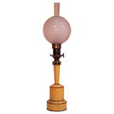 French Yellow Tole Lamp, Circa 1860