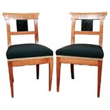 Antique Pair of Norwegian Cherry Biedermeier Side Chairs, Circa 1830