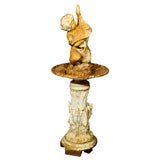 Cast Iron Fountain with Triple Egret Base