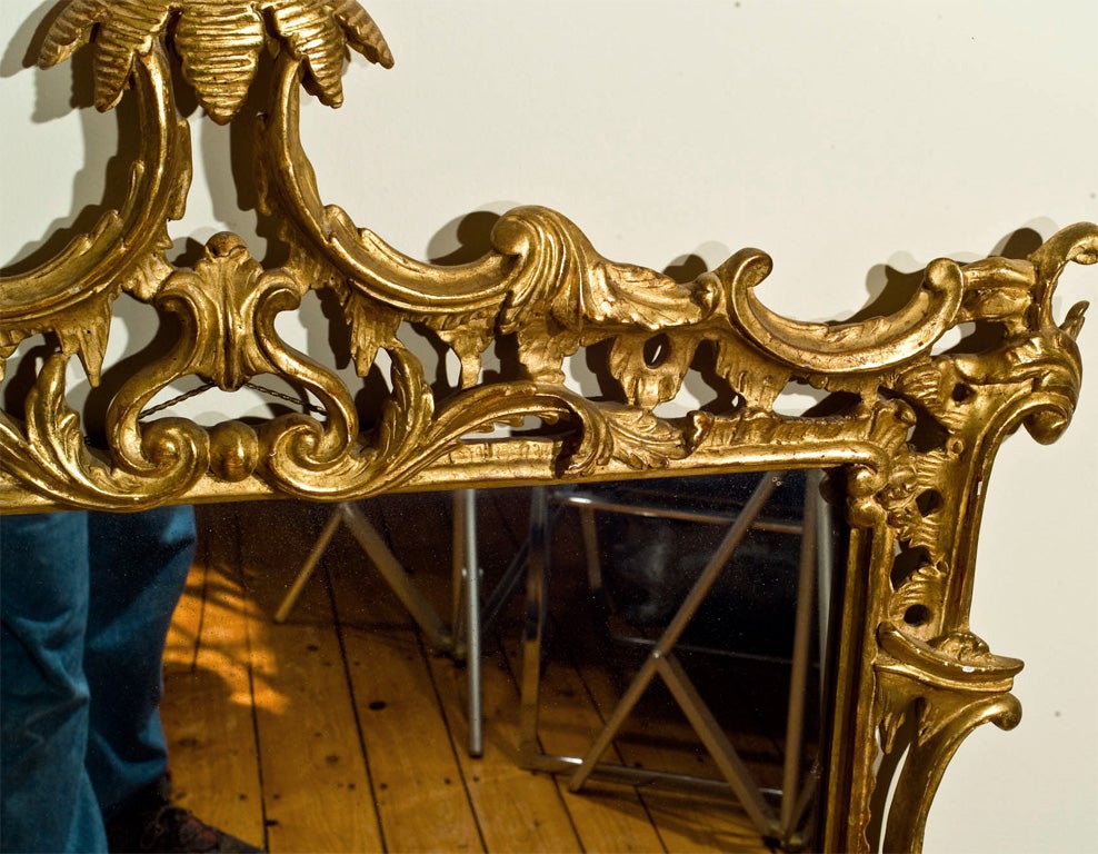 Regency Miroir chinoiserie doré de style Régence en vente