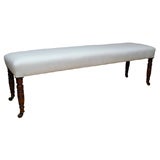 19th Century English Upholstered Bench