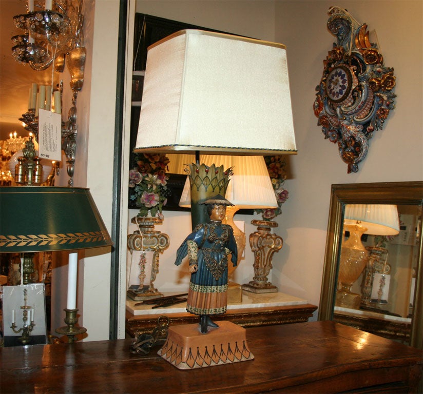 French tole peinte lamp