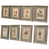 Antique Austrian hand painted water-color illustrations