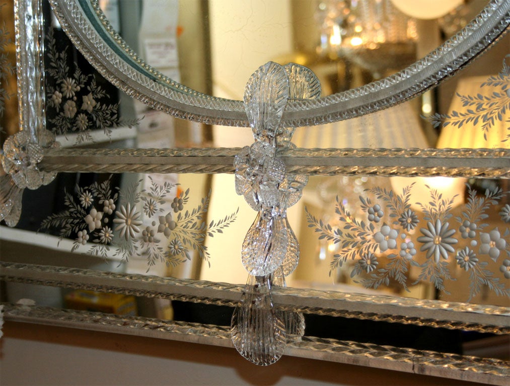 Italian Rectangular Venetian glass mirror